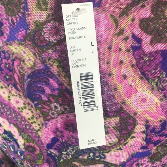 NWT Alex Marie v neck blouse paisley pattern - Picture 5 of 6